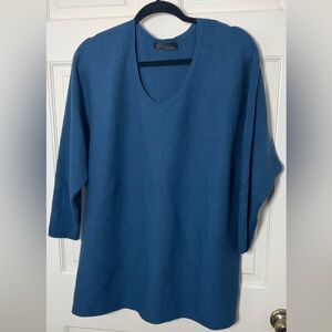 Elegant Blue Ribbed Top
